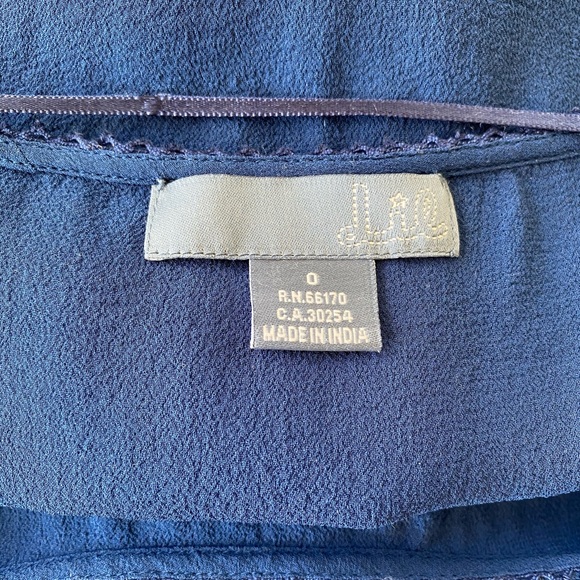 Silk Vintage-style Flutter Sleeve Blue Top Sz S - Picture 3 of 5